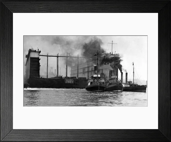 Framed Print : The first section of the Singapore floating dock leaving Wallsend on the first stage of Framed Print : The first section of the Singapore floating dock leaving Wallsend on the first stage of