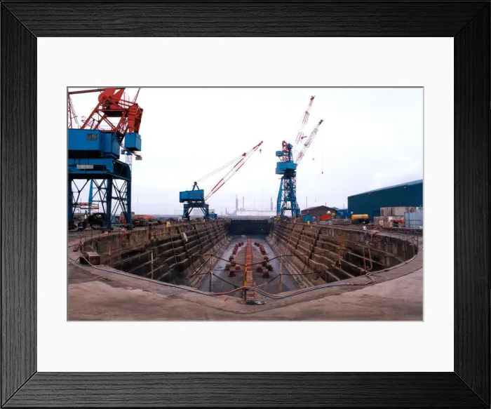 Framed Print : A dry dock at Tees Dock Yard in Middlesbrough in 1994 Framed Print : A dry dock at Tees Dock Yard in Middlesbrough in 1994
