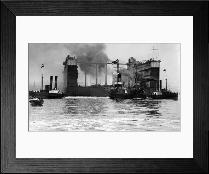 Framed Print : The first section of the Singapore floating dock leaving Wallsend on the first stage of Framed Print : The first section of the Singapore floating dock leaving Wallsend on the first stage of