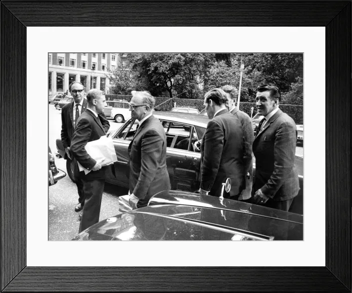 Framed Print : Mr. Jack Jones (extreme left - glasses) the transport union chief Framed Print : Mr. Jack Jones (extreme left - glasses) the transport union chief