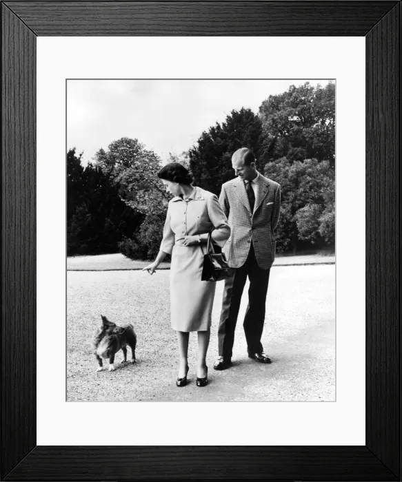 Framed Print : Queen Elizabeth II, Princess Elizabeth with Prince Philip at Windsor Castle - The Queen Framed Print : Queen Elizabeth II, Princess Elizabeth with Prince Philip at Windsor Castle - The Queen
