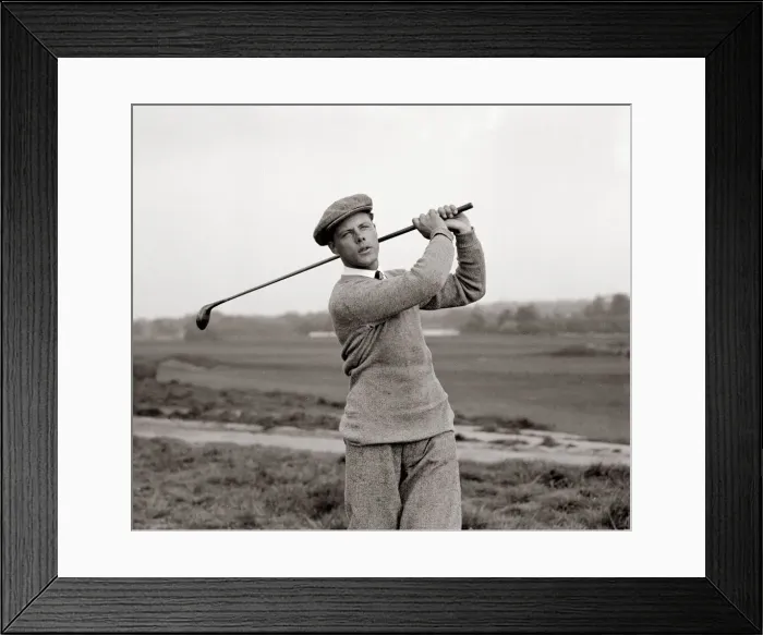 Framed Print : Percy Allis Golfer swings his Driver golf club Framed Print : Percy Allis Golfer swings his Driver golf club