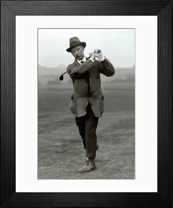 Framed Print : James Paxton Golf old golfer swinging golf club Framed Print : James Paxton Golf old golfer swinging golf club