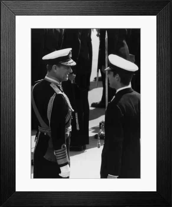 Framed Print : Prince Philip, Duke of Edinburgh talks to his son Prince Andrew during the Queen Framed Print : Prince Philip, Duke of Edinburgh talks to his son Prince Andrew during the Queen
