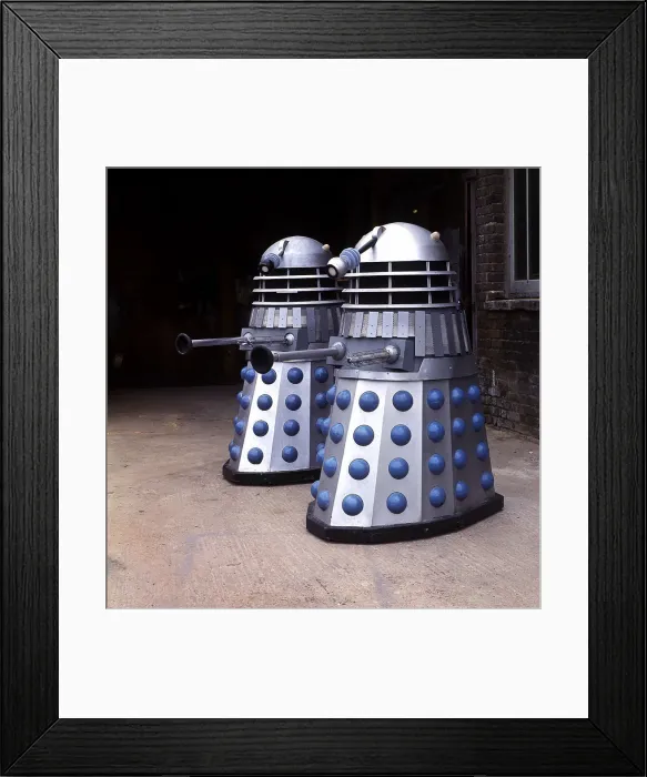 Framed Print : Daleks from the popular BBC sci fi drama series Doctor Who. Circa 1970 Framed Print : Daleks from the popular BBC sci fi drama series Doctor Who. Circa 1970