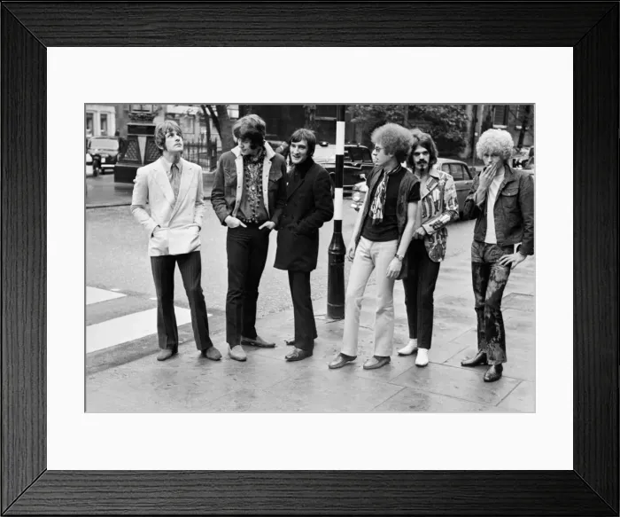 Framed Print : Pop Group The Move outside the law courts. 11th October 1967