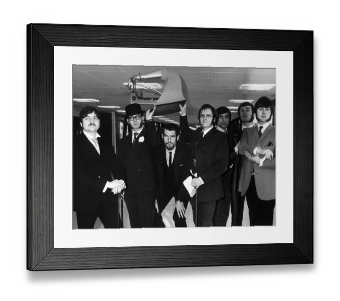 Framed Print : The New Vaudeville Band leaving London Airport for Los Angeles where they go to