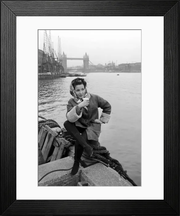 Framed Print : Millicent Martin by the Thames during filming of Nothing but the best Framed Print : Millicent Martin by the Thames during filming of Nothing but the best