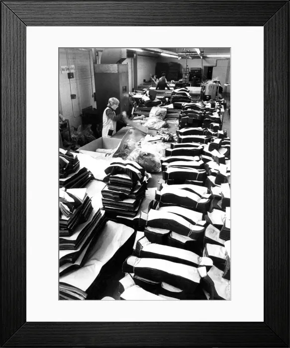 Framed Print : The factory floor of S. Levine Clothing Factory in 1977 Framed Print : The factory floor of S. Levine Clothing Factory in 1977