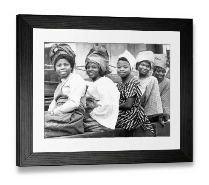 Framed Print : Some African women wearing their traditional dress in 1970