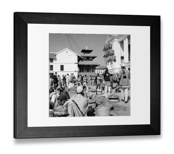 Framed Print : Nepalese market traders seen here in Durbar Square, Katmandu outside a Buddhist temple in Framed Print : Nepalese market traders seen here in Durbar Square, Katmandu outside a Buddhist temple in