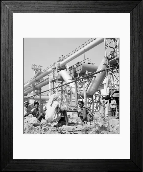 Framed Print : Woman seen here making tea for the workers at the Durgapur steel works in West Bengal