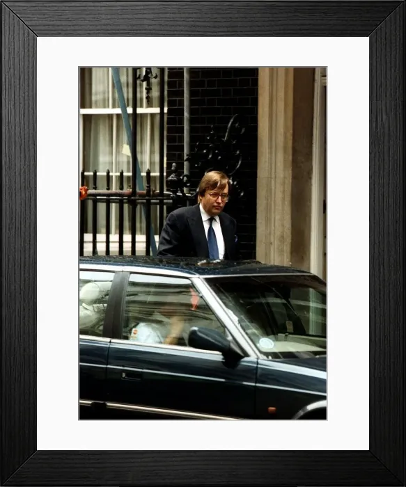 Framed Print : David Mellor MP leaving 10 Downing Street after a Cabinet meeting Framed Print : David Mellor MP leaving 10 Downing Street after a Cabinet meeting
