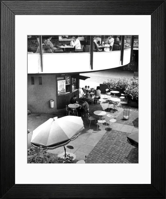 Framed Print : The circular Godiva Cafe in the Lower Precinct, Coventry city centre - a popular place Framed Print : The circular Godiva Cafe in the Lower Precinct, Coventry city centre - a popular place