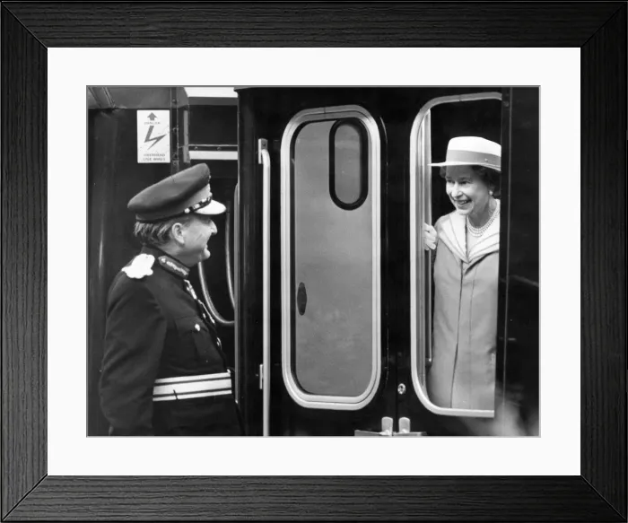 Framed Print : Queen Elizabeth II says goodbye to Sir Ralph Carr-Ellison at Newcastle Central Station Framed Print : Queen Elizabeth II says goodbye to Sir Ralph Carr-Ellison at Newcastle Central Station