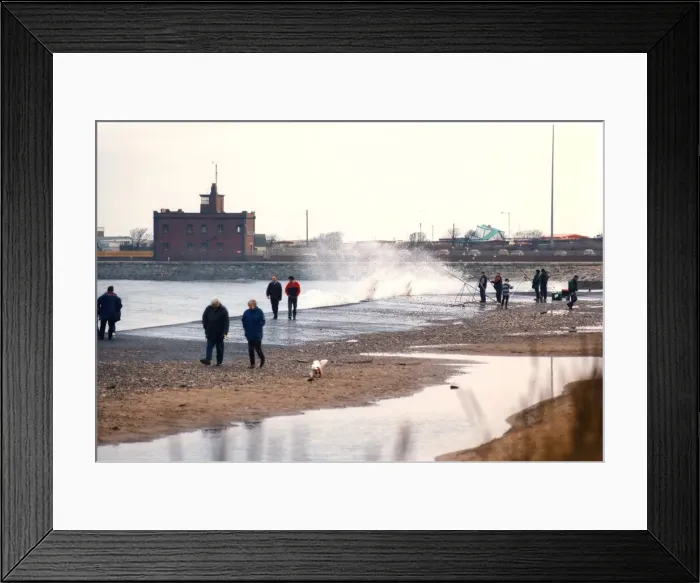 Framed Print : A group of anglers enjoying a spot of fishing on the beach at South Shields Framed Print : A group of anglers enjoying a spot of fishing on the beach at South Shields