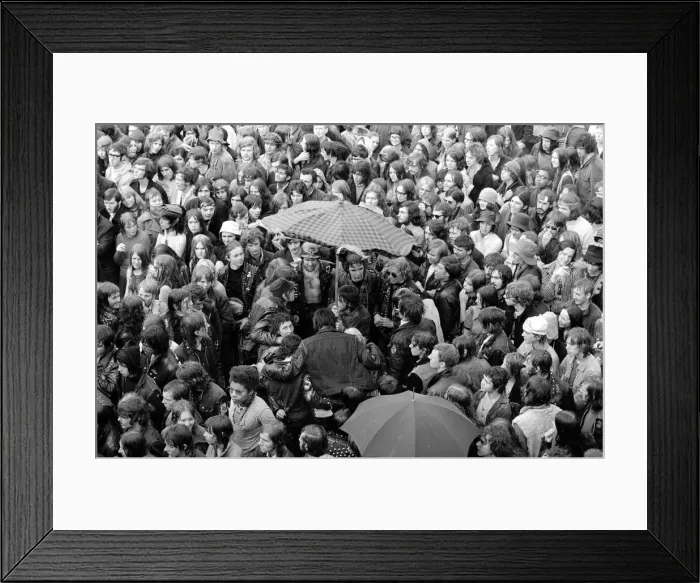 Framed Print : Rockers mingle in the crowd at Free Hyde Park Pop Festival featuring Canned Heat