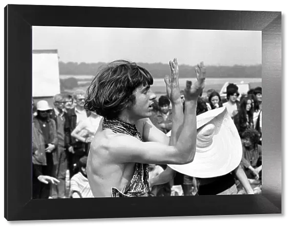 Hippy dancing at The Isle of Wight Pop festival. 28th August 1970