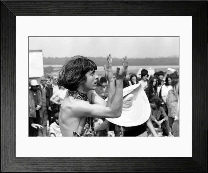 Framed Print : Hippy dancing at The Isle of Wight Pop festival. 28th August 1970 Framed Print : Hippy dancing at The Isle of Wight Pop festival. 28th August 1970