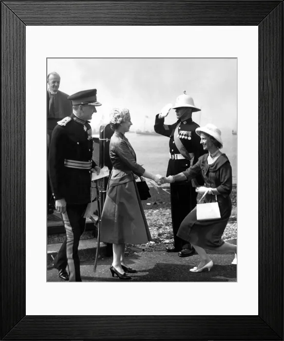 Framed Print : Queen Elizabeth II is introduced to the Duchess of Northumberland during a visit to Holy Framed Print : Queen Elizabeth II is introduced to the Duchess of Northumberland during a visit to Holy