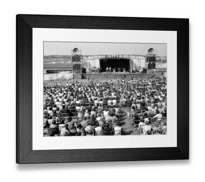 Framed Print : Music fans at The Tenth National Jazz and Blues Festival Framed Print : Music fans at The Tenth National Jazz and Blues Festival