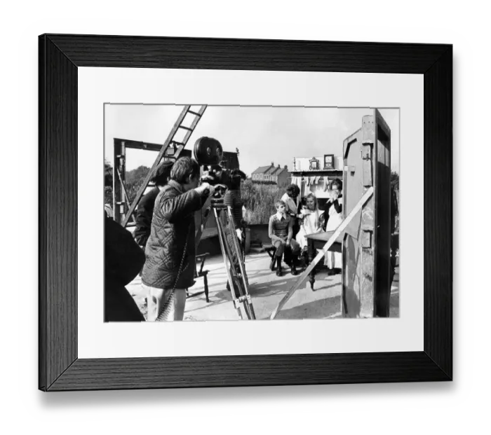 Framed Print : A scene being shot at Backworth, Northumberland for a BBC television short film about