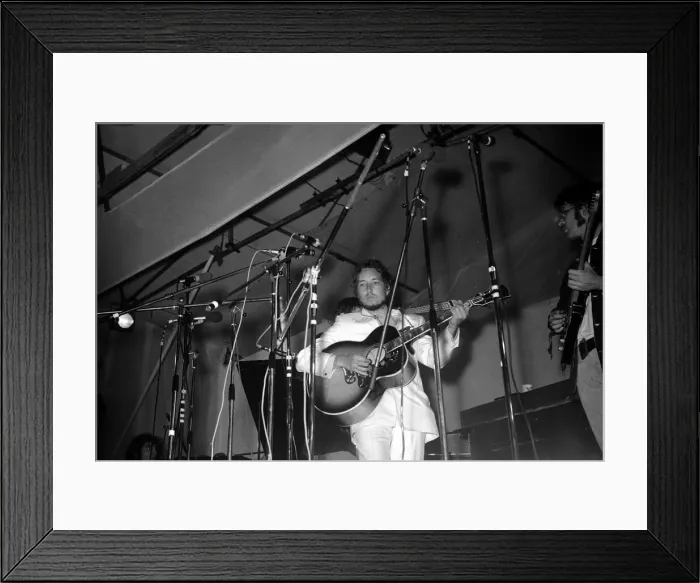 Framed Print : Bob Dylan performing at The Isle of Wight festival. 30th August 1969 Framed Print : Bob Dylan performing at The Isle of Wight festival. 30th August 1969