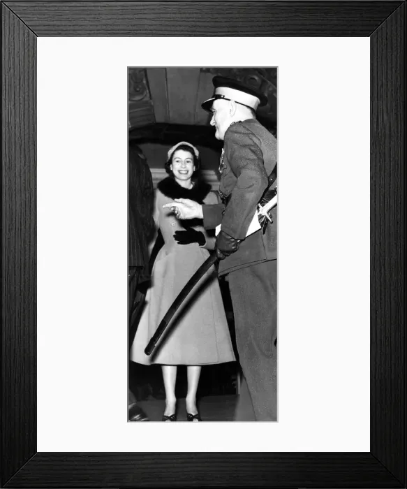 Framed Print : Queen Elizabeth II shares a joke with Lord Lawson at the Jarrow Town Hall Framed Print : Queen Elizabeth II shares a joke with Lord Lawson at the Jarrow Town Hall