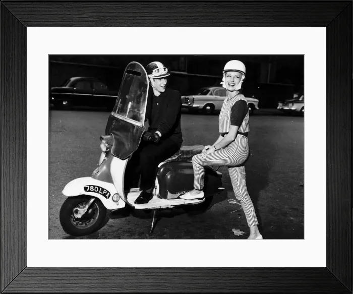 Framed Print : Mods beside scooter 1961 Framed Print : Mods beside scooter 1961