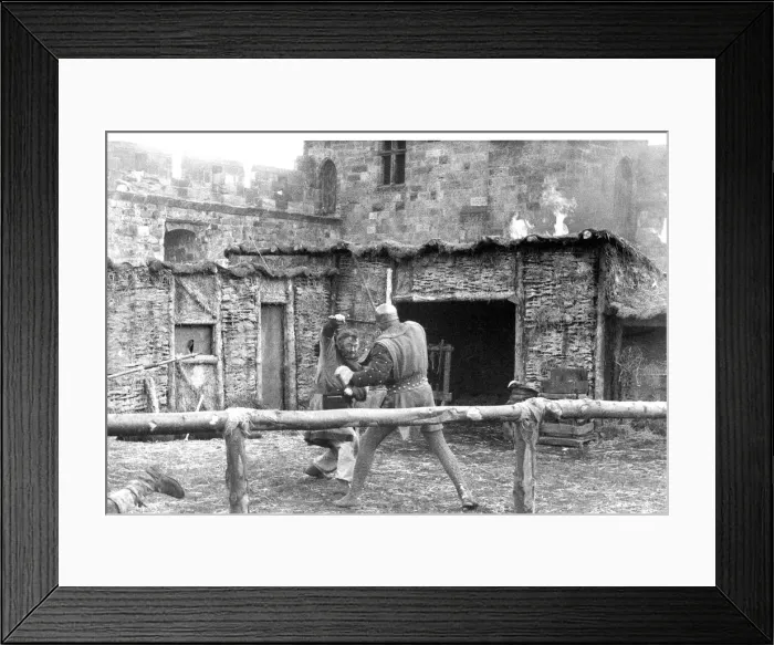 Framed Print : Actors and stunt men fighting hand-to-hand combat in Alnwick Castle in 1981 Framed Print : Actors and stunt men fighting hand-to-hand combat in Alnwick Castle in 1981