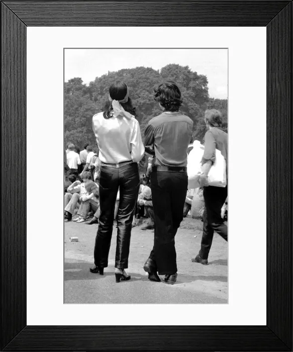 Framed Print : Two fans at The Rolling Stones concert in Hyde Park, London. 5th July 1969 Framed Print : Two fans at The Rolling Stones concert in Hyde Park, London. 5th July 1969