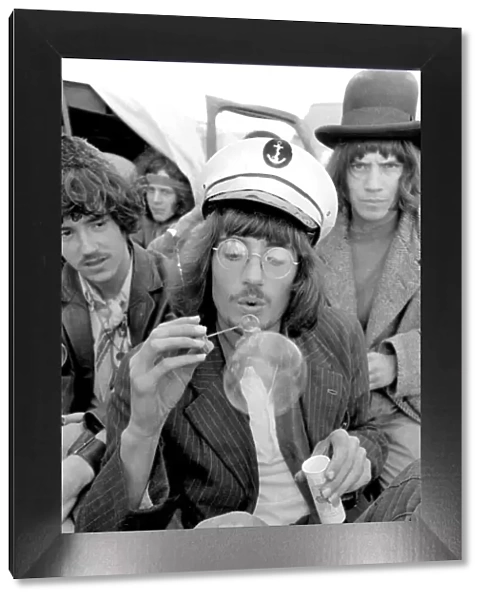 Pop fans blowing bubbles at the Isle of Wight Pop Festival 30th August 1969