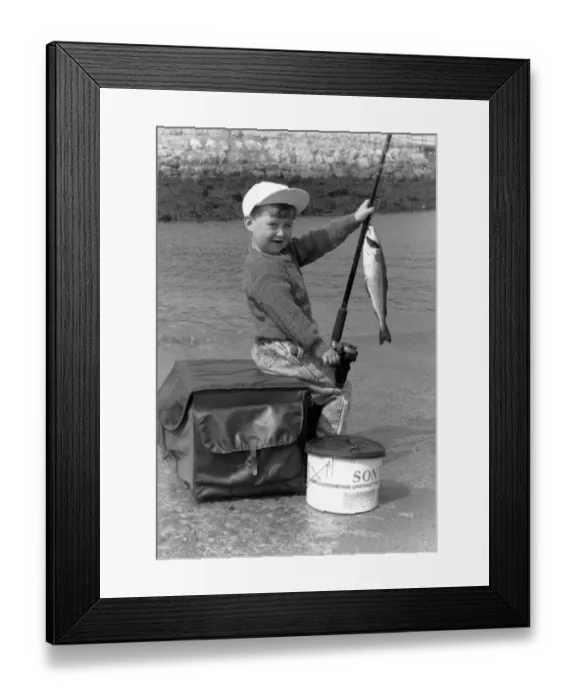 Framed Print : Malcolm Hancock is only three years old but he beat a dozen fishermen during a recent