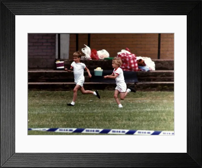 Framed Print : Prince William winning relay race in school sports day Framed Print : Prince William winning relay race in school sports day