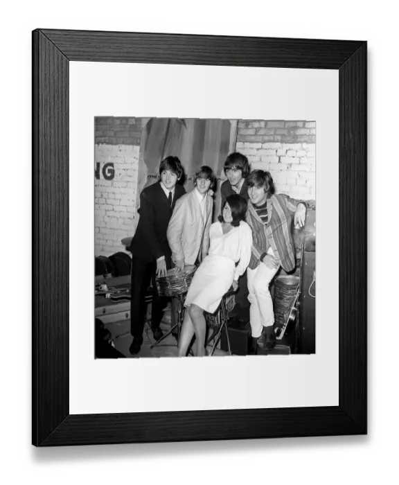 Framed Print : The Beatles backstage at the Futurist theatre in Scarborough with Cherry Rowland one of Framed Print : The Beatles backstage at the Futurist theatre in Scarborough with Cherry Rowland one of