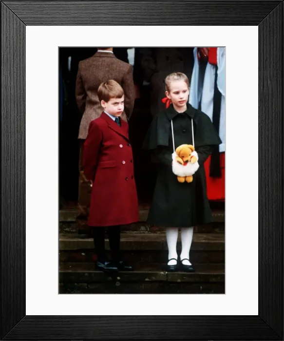 Framed Print : Zara Phillips and Prince William at Christmas Day Service Sandringham