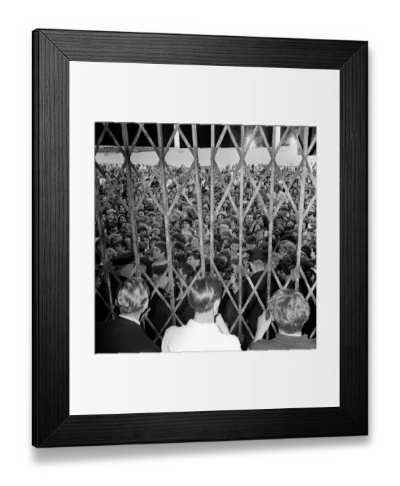 Framed Print : Fans await the arrival of The Beatles in Scarborough. 9 August 1964