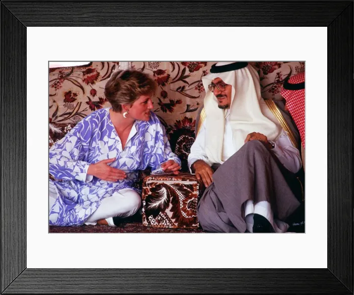 Framed Print : Official Visit Of Prince Charles Of Wales And Princess Diana to Saudi Arabia in Framed Print : Official Visit Of Prince Charles Of Wales And Princess Diana to Saudi Arabia in