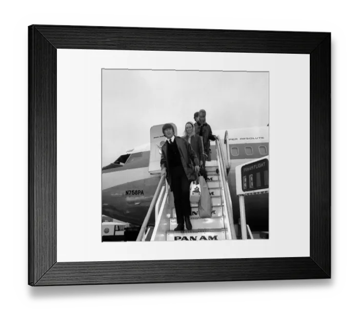 Framed Print : The Beatles 26 May 1964 Two of The Beatles arrive at back at London Airport