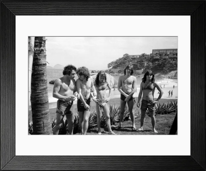 Framed Print : Aussie metal band ACDC at the seaside in Rio Framed Print : Aussie metal band ACDC at the seaside in Rio
