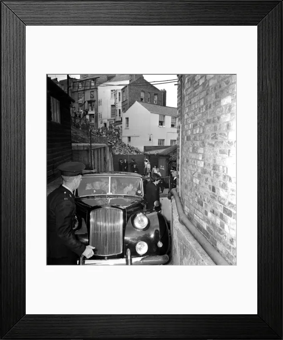 Framed Print : The Beatles arriving backstage at the Futurist theatre in Scarborough 9 August 1964
