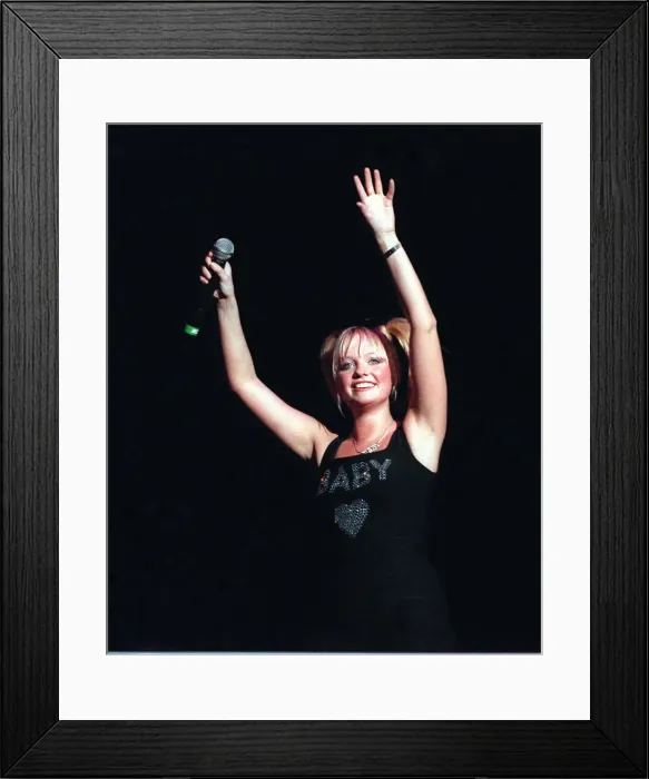Framed Print : Baby Spice Spice Girls singing on stage during their concert at Glasgow SECC April 1998