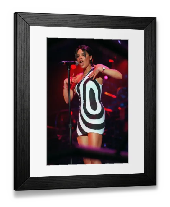 Framed Print : Victoria Adams Spice Girls April 1998 on stage in concert Glasgow SECC singing Framed Print : Victoria Adams Spice Girls April 1998 on stage in concert Glasgow SECC singing