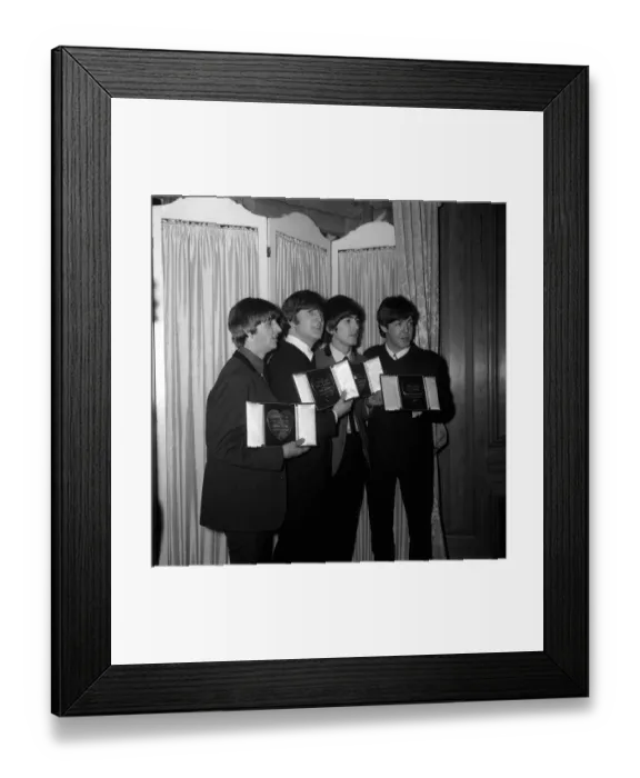 Framed Print : The Beatles with their Silver Hearts at the Variety Club Awards, Dorchester Hotel, London Framed Print : The Beatles with their Silver Hearts at the Variety Club Awards, Dorchester Hotel, London