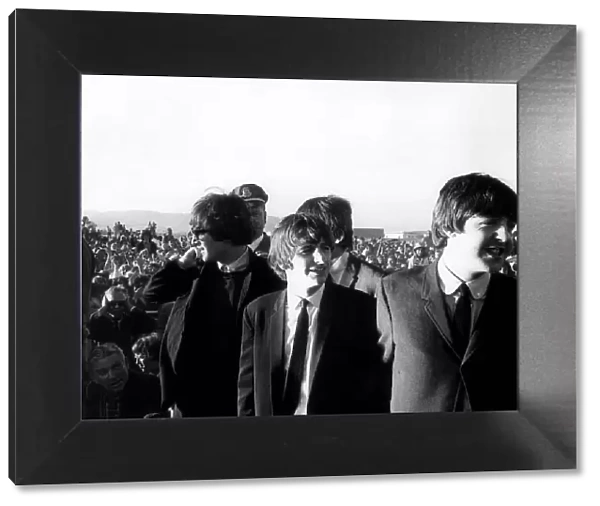 The Beatles - at San francisco Airport - Aug 1964 John Lennon, Paul McCartney