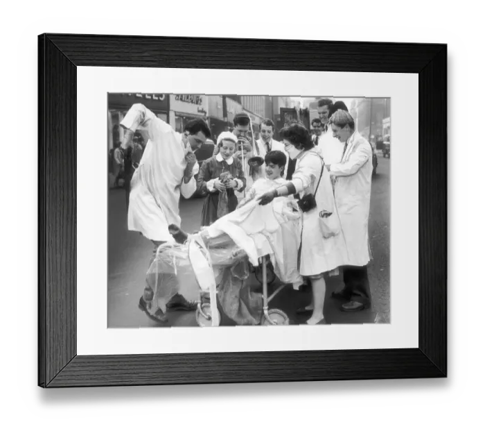 Framed Print : Students performing open-air operations during Rag Week in October 1963