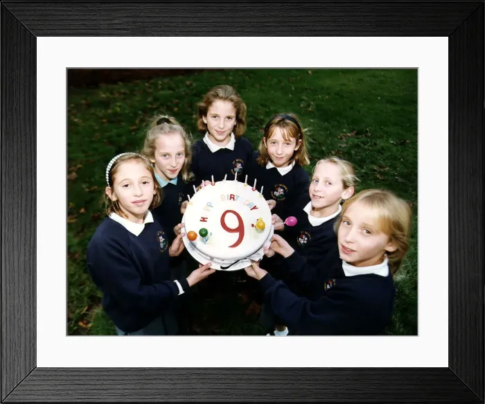 Framed Print : Walton Sextuplets are nine years old are waiting for their birthday L-R Sarah Hannah Framed Print : Walton Sextuplets are nine years old are waiting for their birthday L-R Sarah Hannah