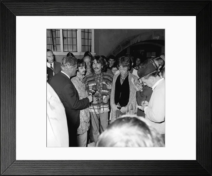 Framed Print : The Beatles Pop Group Aug 1967 John Lennon Ringo Starr and George Harrison at Bangor