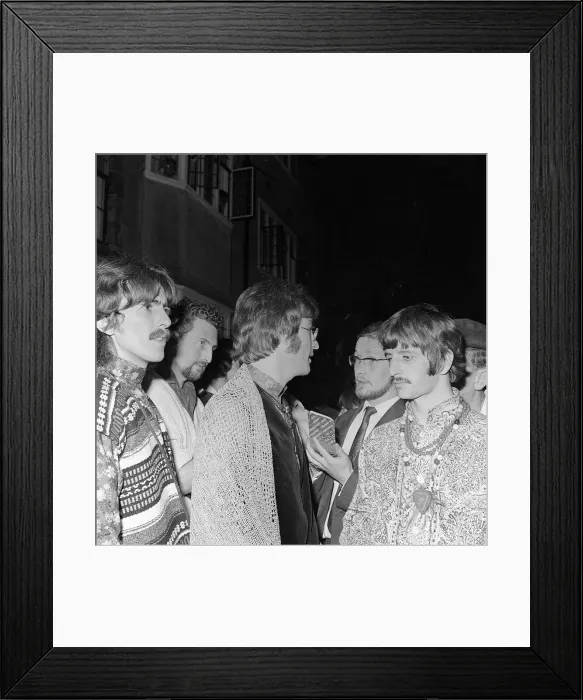 Framed Print : The Beatles in Bangor Wales to take part in a 10-day conference on Transcendental