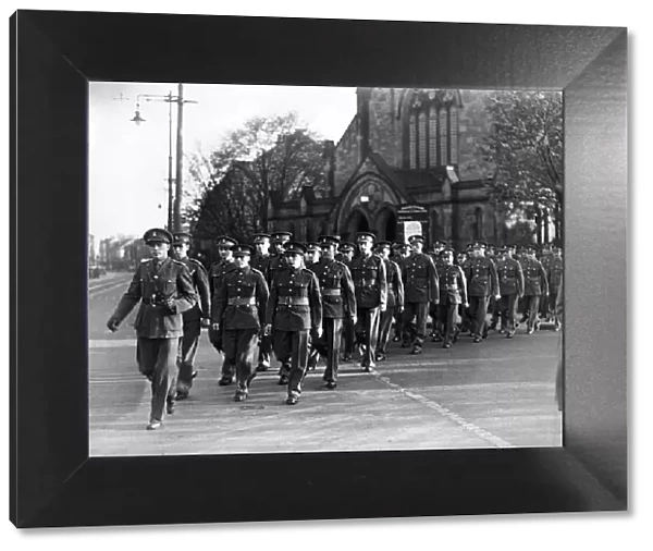The parade of the 5th Royal Northumberland Fusiliers (53rd Searchlight Regiment), T. A